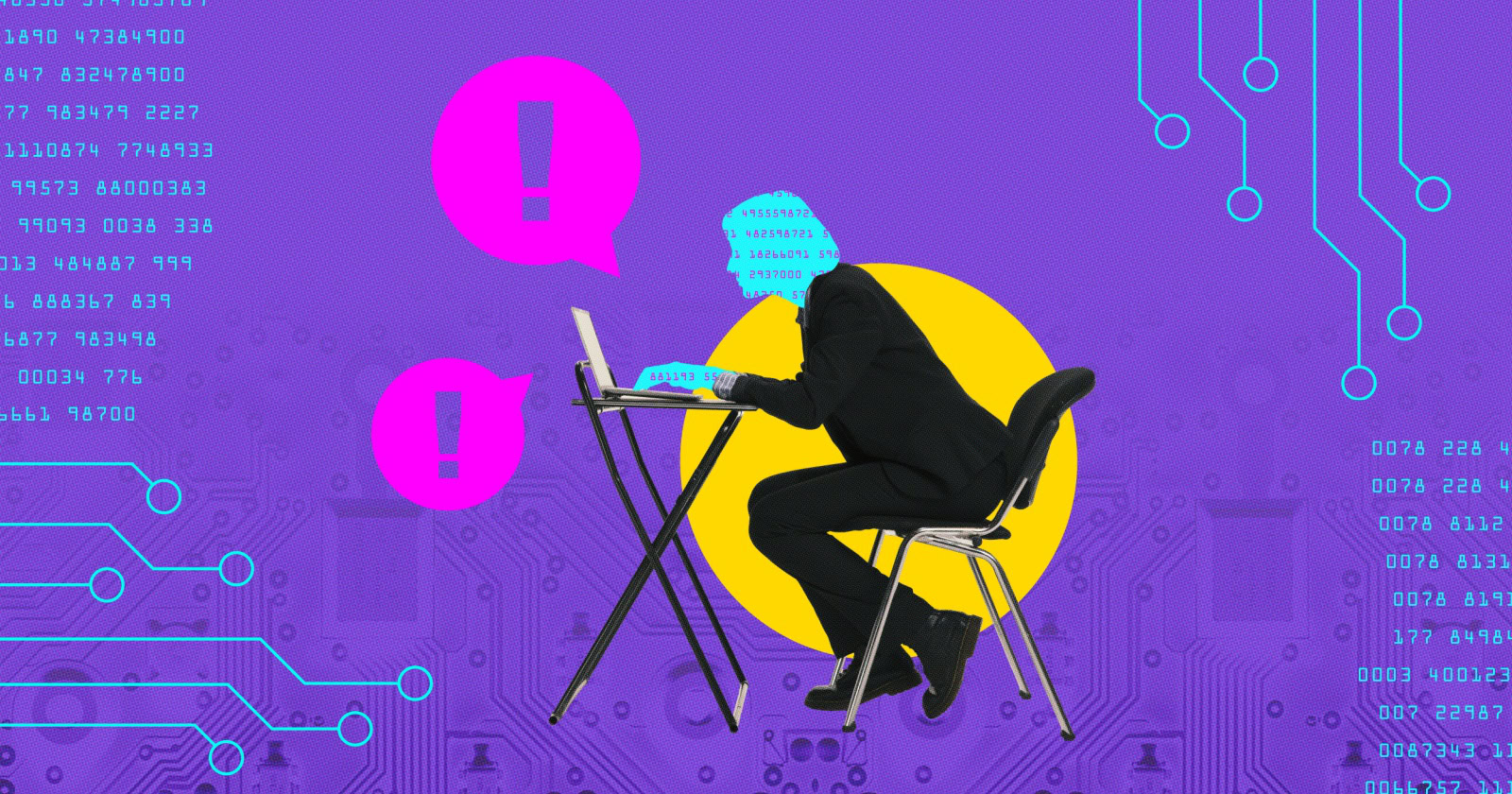 A stylized graphic representing a web crawler bot interacting with code and data streams, highlighting the AI aspect.