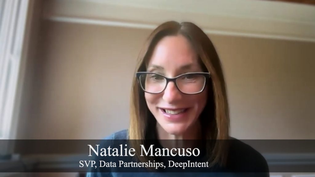 Natalie Mancuso of DeepIntent speaking at an event.
