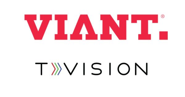 Viant CEO Tim Vanderhook announcing TVision acquisition with charts showing TV measurement metrics