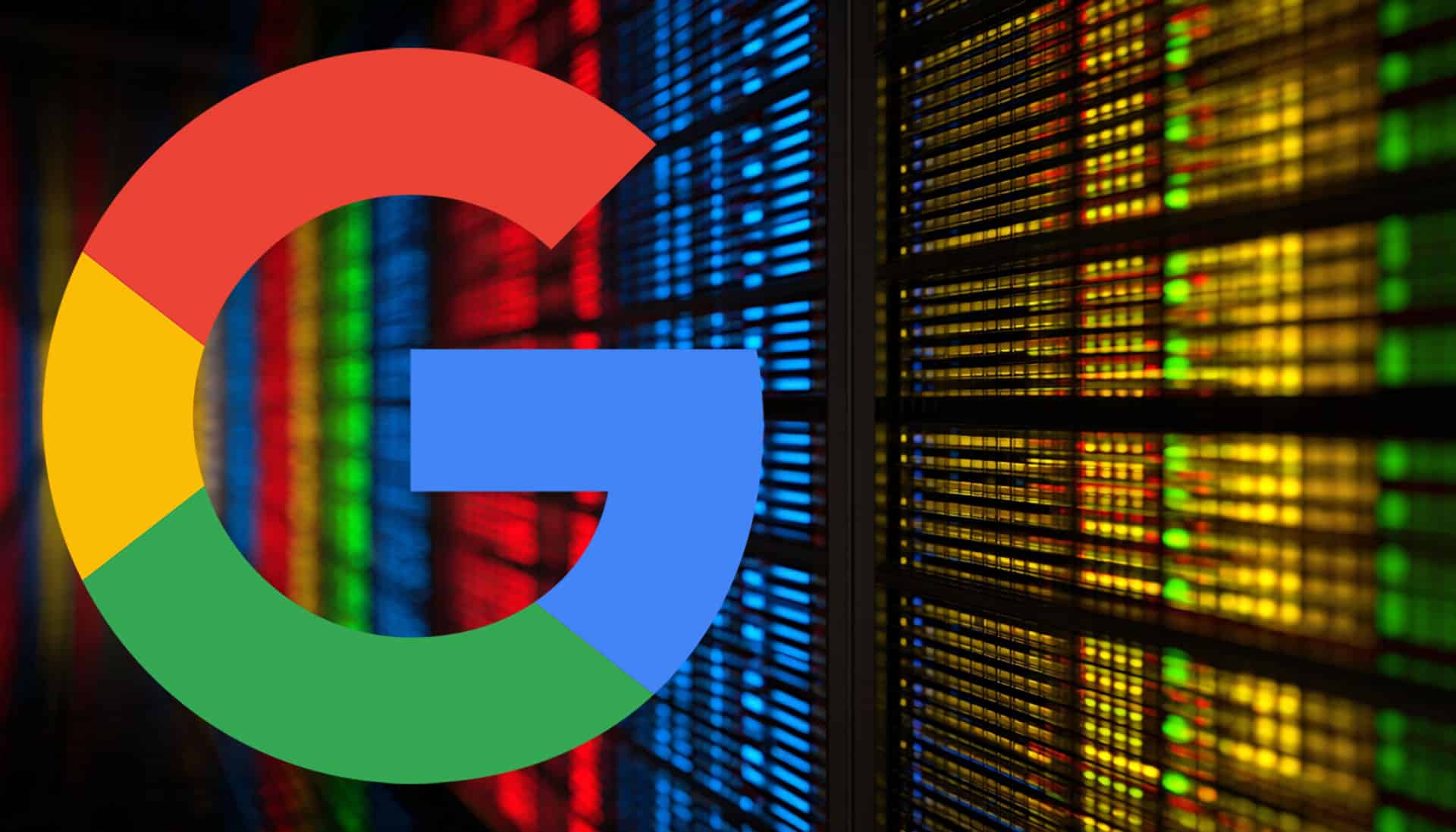 A graphic representing data flow and connections, with Google's logo subtly integrated.