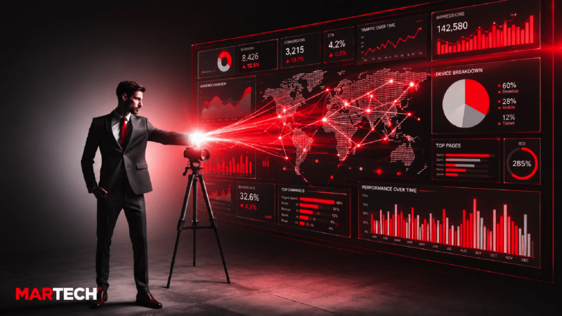 Conceptual image representing organized data flowing into an AI brain, highlighting the connection between metadata and AI marketing.