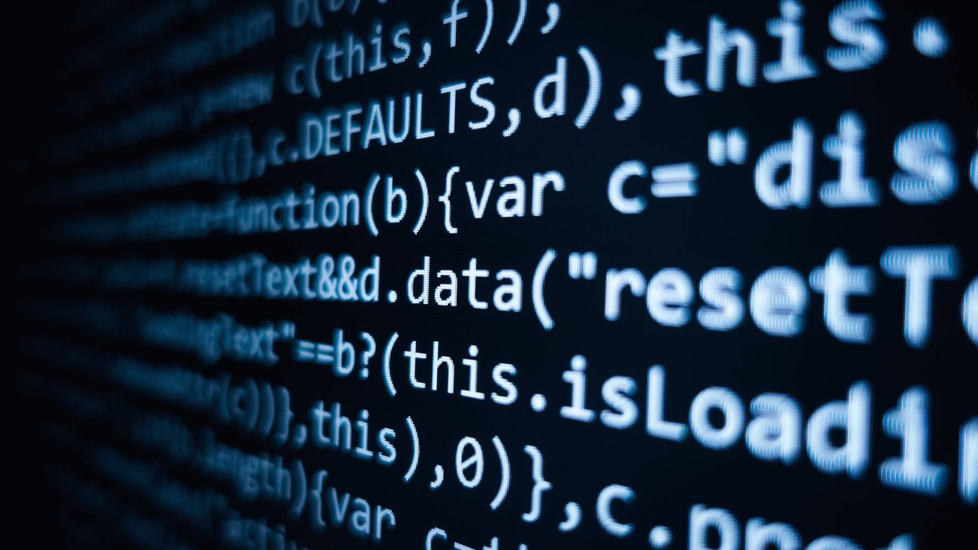 A person looking at complex code on a computer screen, with a question mark overlaid, symbolizing uncertainty and risk.