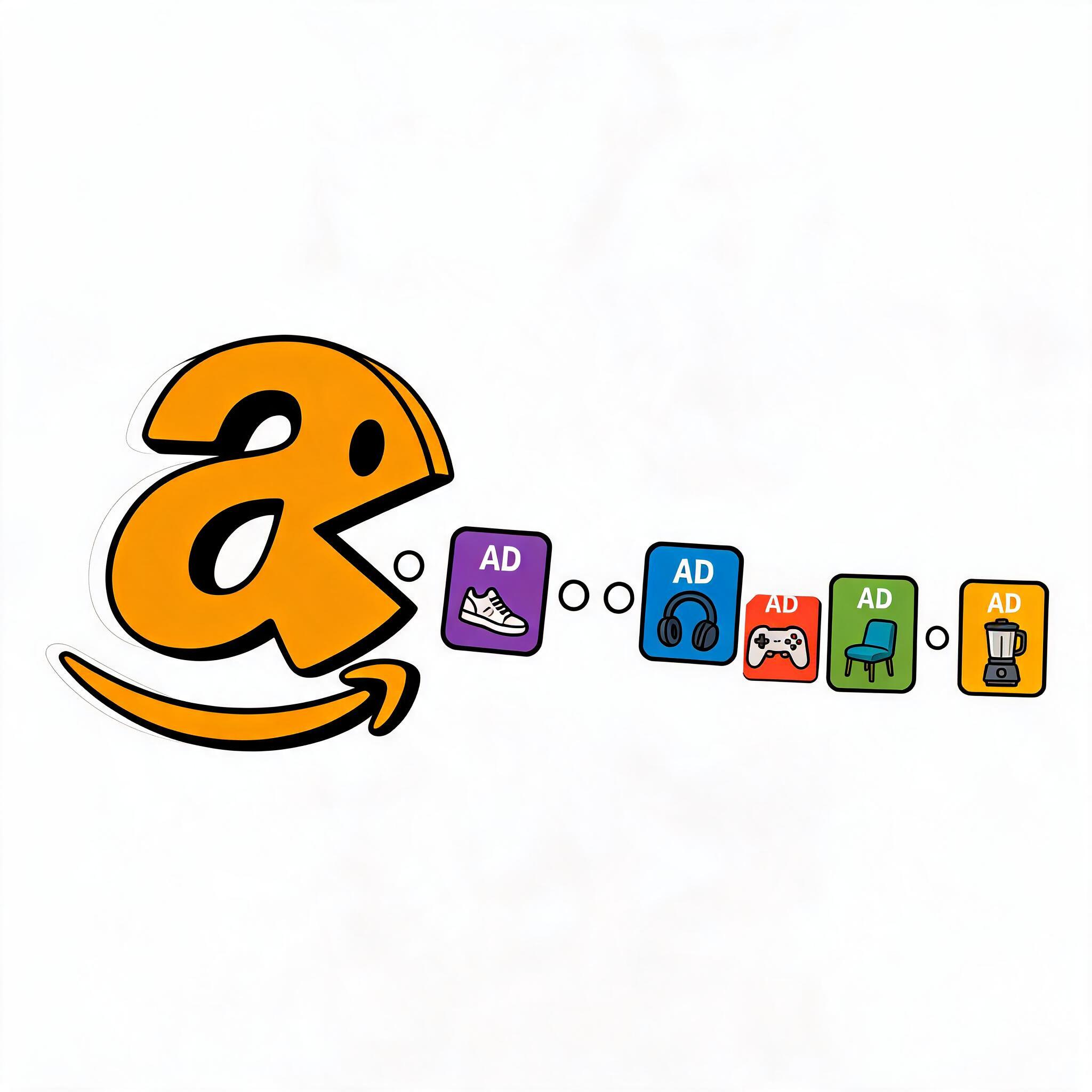A metaphorical image showing Amazon and Google logos in a strategic standoff, with ad tech elements surrounding them.