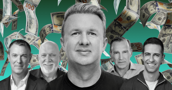 A graphic showing a substantial dollar amount and a CEO silhouette.