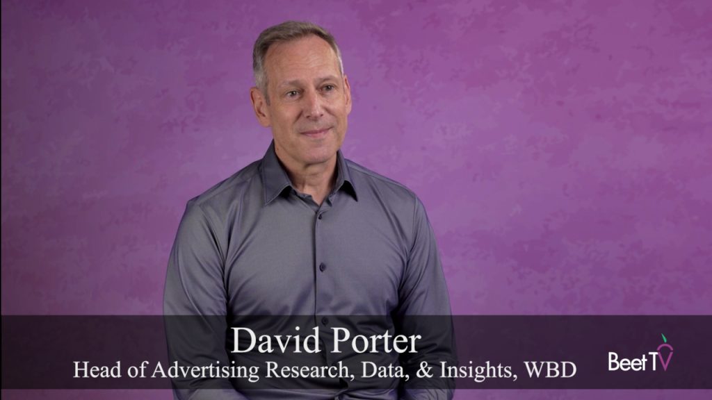 David Porter, head of advertising research, data and insights at Warner Bros. Discovery, speaking on a panel.