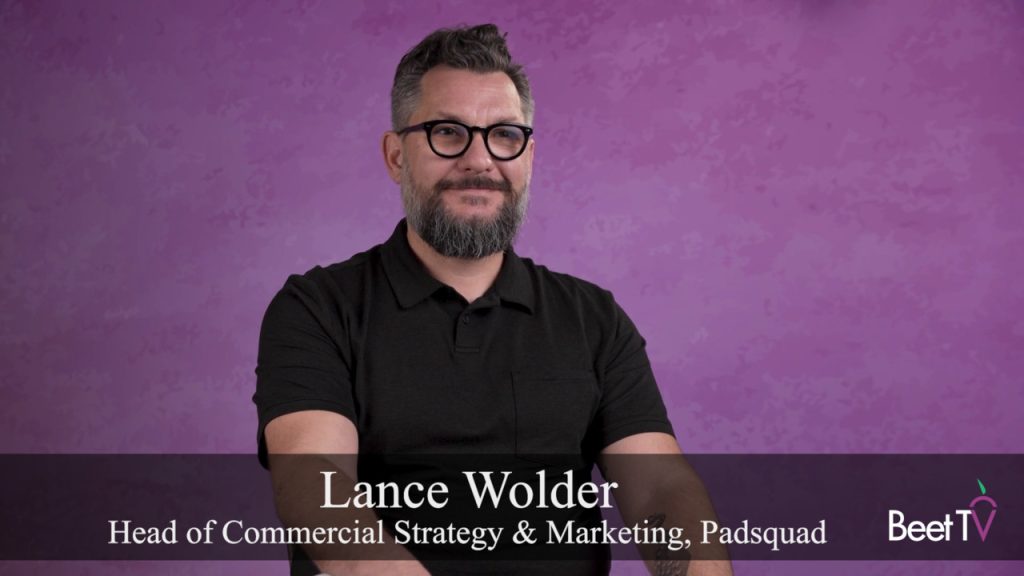 Lance Wolder, head of commercial strategy and marketing at PadSquad, speaking at an industry event.