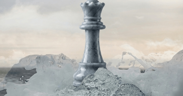 Screenshot of Chess.com homepage with chess pieces and user interface elements.