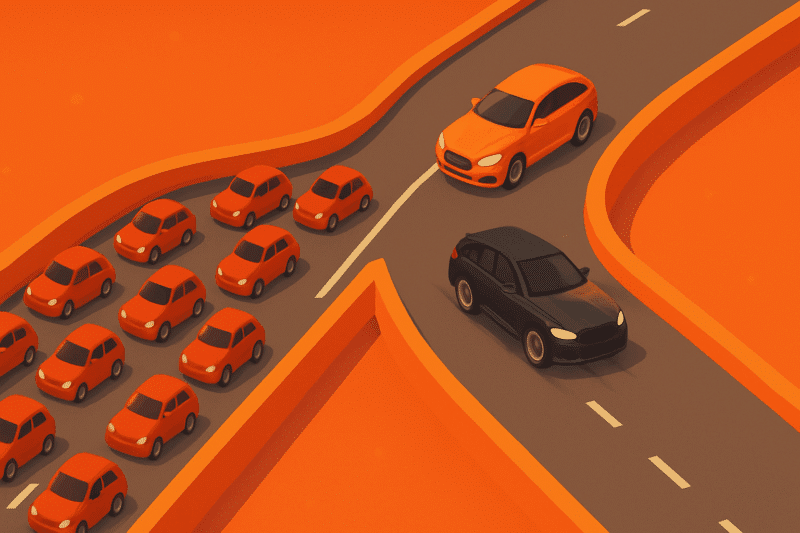 Chart of Dell ecommerce traffic sources with AI agents rising but conversions flat