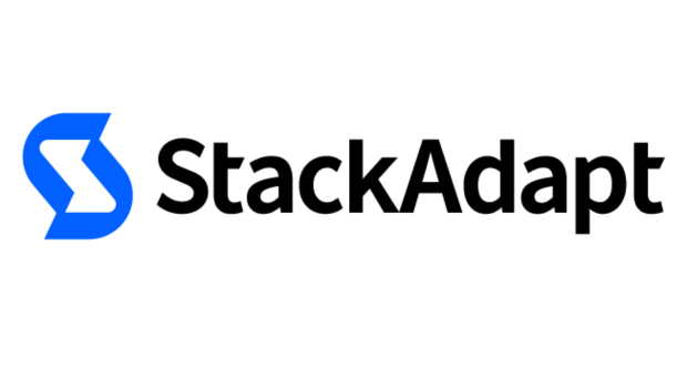 StackAdapt logo with promotional graphics for their new AI features.