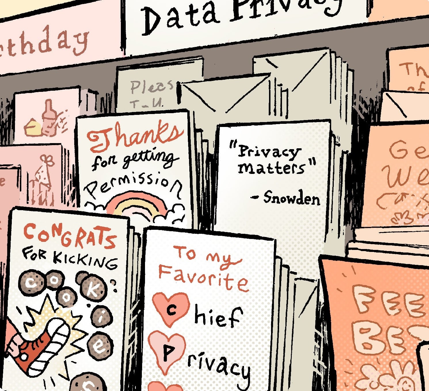 A graphic illustrating data streams connecting to various advertising platforms.