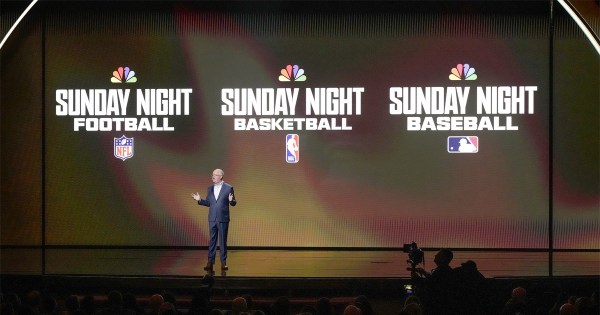 Vin Diesel on stage at the NBCUniversal upfront presentation