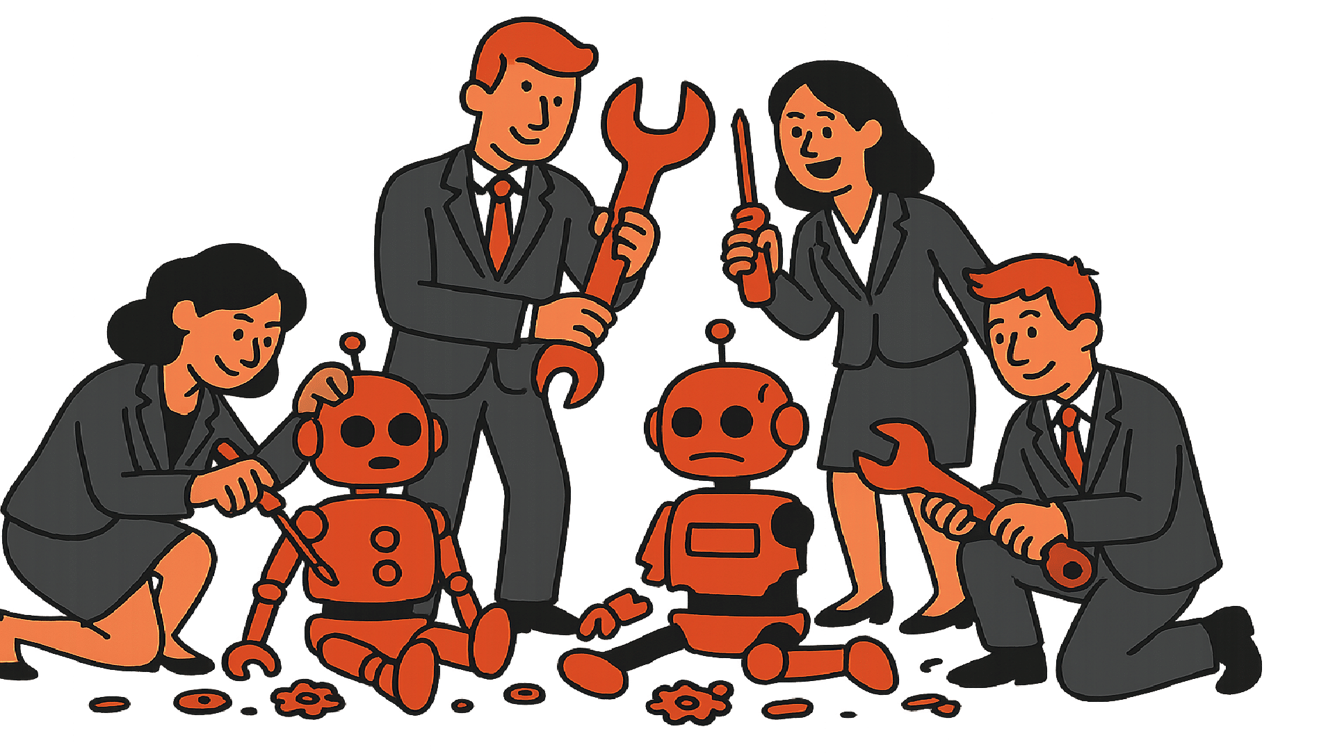 Illustration of a glowing context graph connecting business entities and AI agents