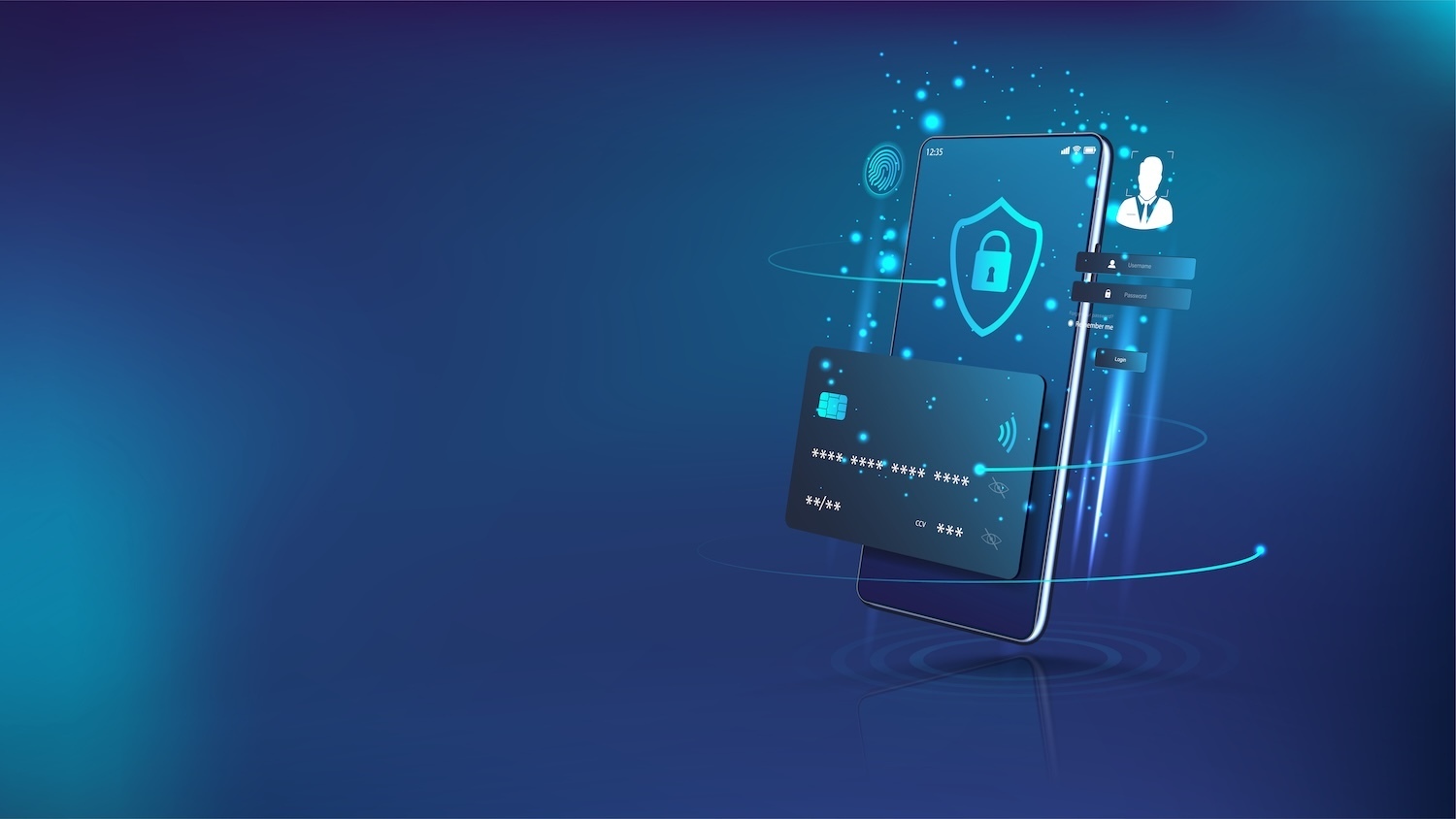 A frustrated bank employee surrounded by screens showing transaction data and error messages.