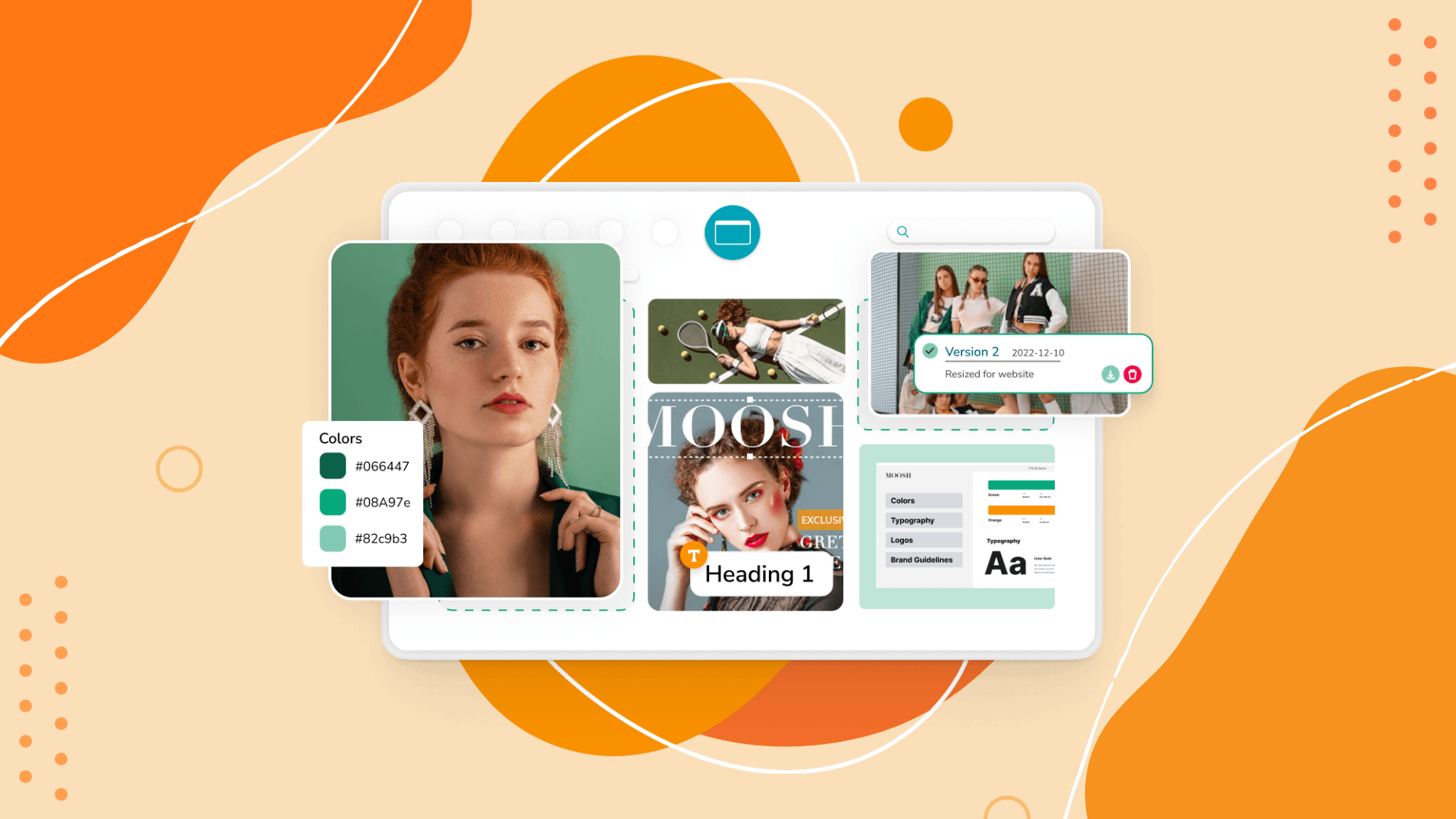 A complex network of interconnected digital tools, with a central hub labeled 'Brand Consistency' powered by a Digital Asset Management (DAM) system.